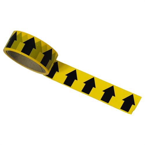 Black/Yellow Arrow Direction Tape - 33m