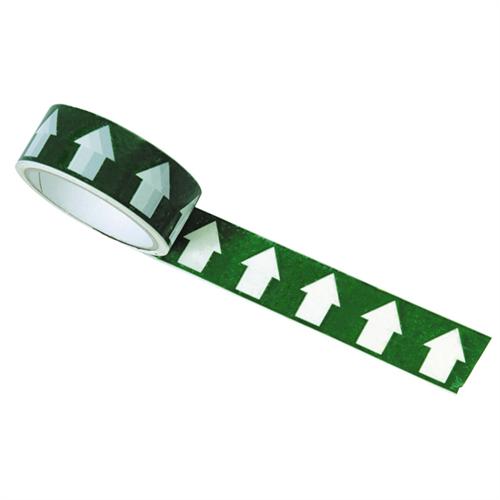 White/Green Arrow Direction Tape - 33m