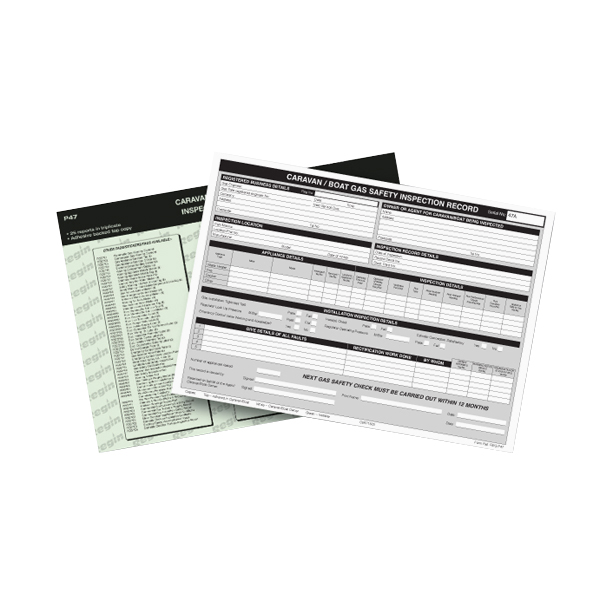 Caravan Gas Inspection Record Pad