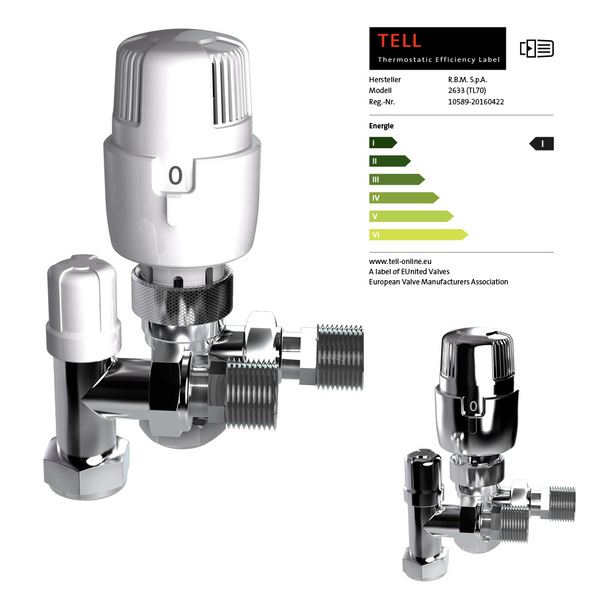 I-THERM 15mm chrome angled TRV