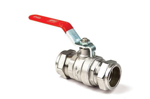 Ball Valve 15mm Full Bore Compression with Blue Butterfly Handle
