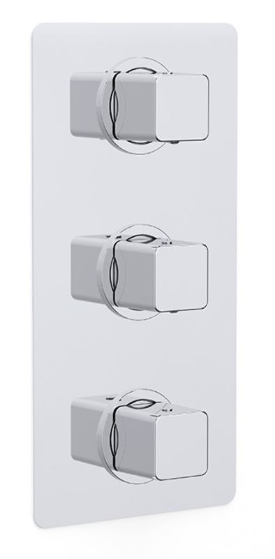 Mio Concealed 3 Handle Thermostatic Shower - 3 Outlet