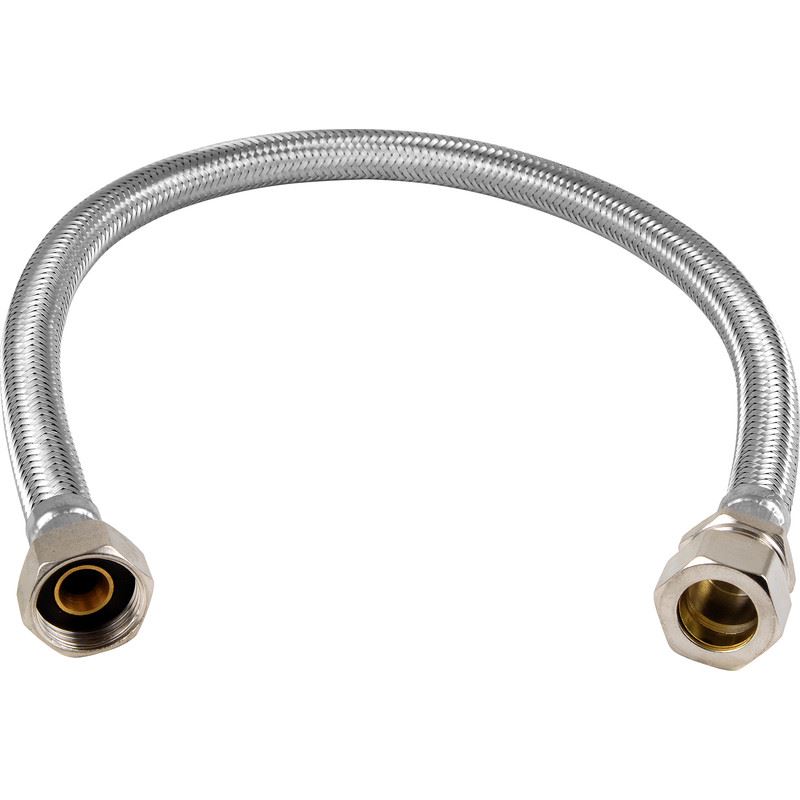 15MM X 3/4" BSP FLEXI TAP CONNECTOR - 300MM (10MM BORE)