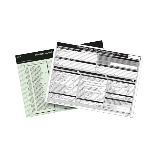 Commercial Gas Testing & Purging Record Pad
