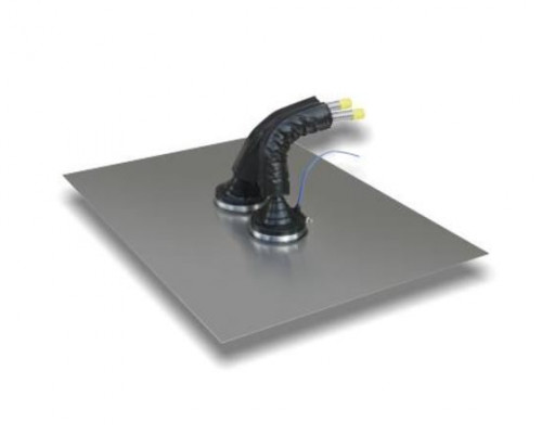 Pack of 2 lead roof flashings, with black silicone cones to fit 5 - 50mm pipe