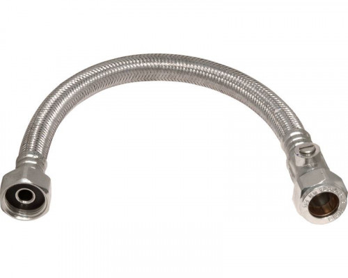 22MM X 3/4" BSP FLEXI TAP CONNECTOR C/W ISO. VALVE - 300MM (12MM BORE)