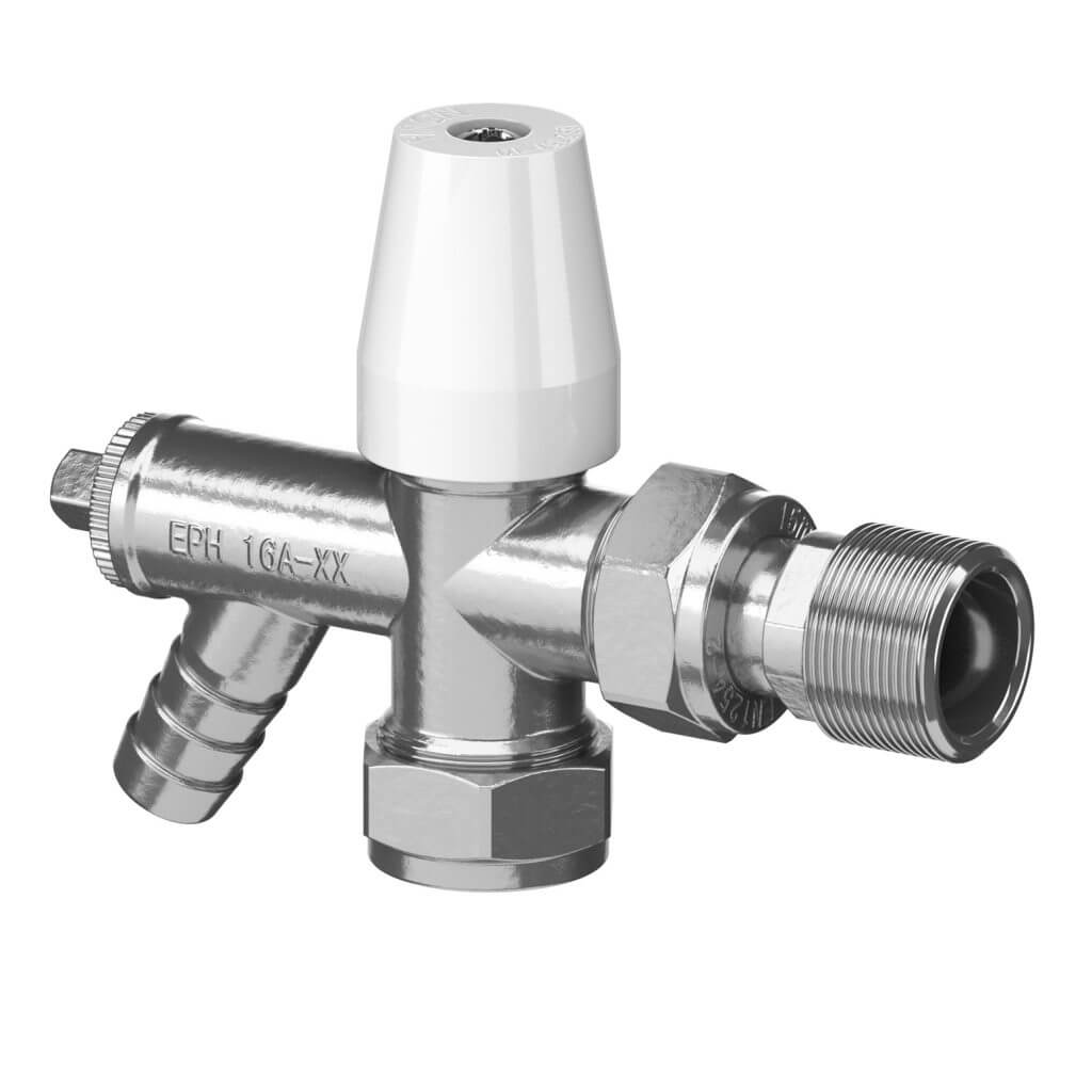 Angled 10mm Lockshield Drain Off Valve